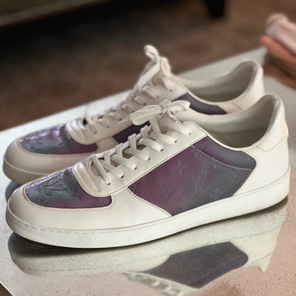 LOUIS VUITTON Rivoli line sneakers, white leather